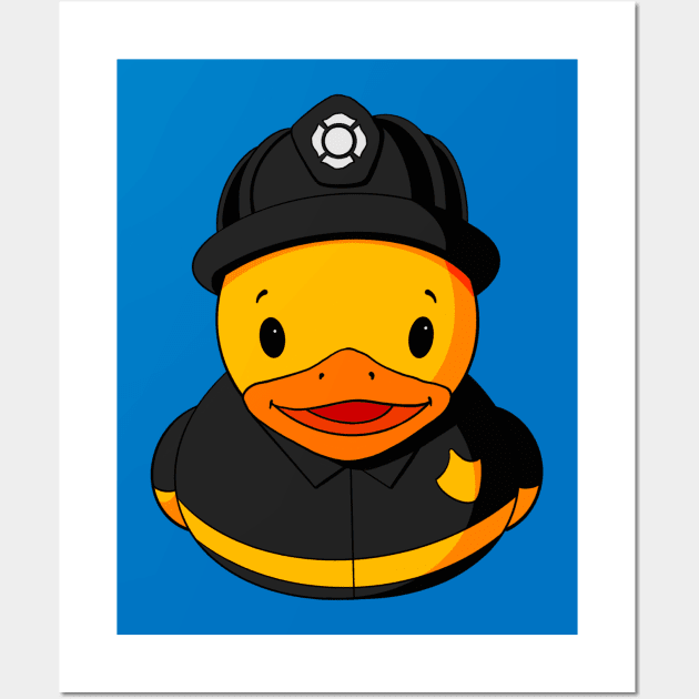 Fireman Rubber Duck Wall Art by Alisha Ober Designs